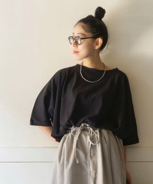 JOURNAL STANDARD LUXE（ジャーナルスタンダード　ラックス）の「オーガニックコットン プルオーバー（Tシャツ/カットソー・レディース・ホワイト/ブラック/ネイビー・FREE）」の3枚目の写真