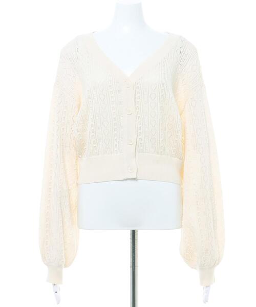 INGNI(イング)の「Vネック透かし/カーディガン(カーディガン/ボレロ・レディース・オフホワイト/グレー系その他/ピンクベージュ/ピンク系その他2・M)」の5枚目の写真