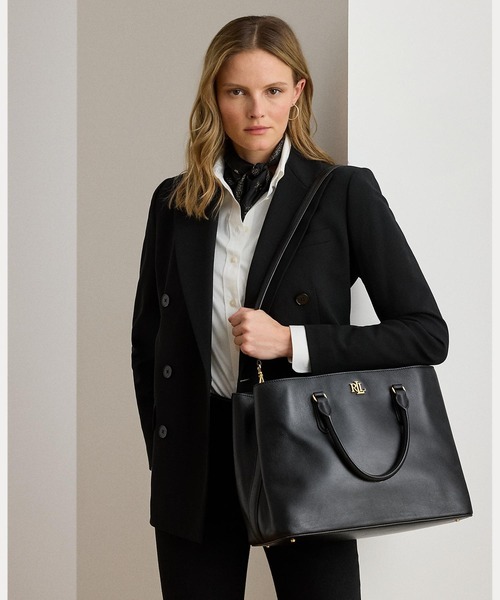 LAUREN RALPH LAUREN(ローレン ラルフ ローレン)の「スムーズ レザー ラージ Marcy サッチェル(ハンドバッグ・レディース・ブラック系1・ONE)」の10枚目の写真