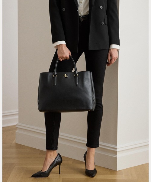 LAUREN RALPH LAUREN(ローレン ラルフ ローレン)の「スムーズ レザー ラージ Marcy サッチェル(ハンドバッグ・レディース・ブラック系1・ONE)」の11枚目の写真