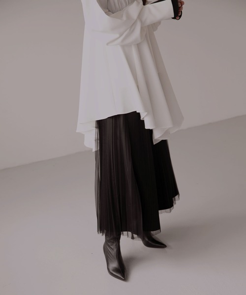 MIELI INVARIANT（ミエリインヴァリアント）の「Tulle Layer Pleat Pants（その他パンツ・レディース・ホワイト系その他/ブラック/モカ/ブラウン・FREE）」の10枚目の写真