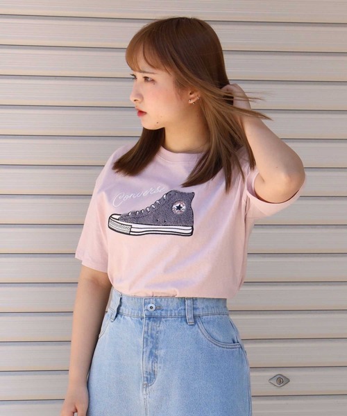 CONVERSE（コンバース）の「【CONVERSE】サガラシューズＴシャツ（Tシャツ/カットソー・レディース・ブルー/ピンク/ホワイト/ブラック・M/L）」の7枚目の写真