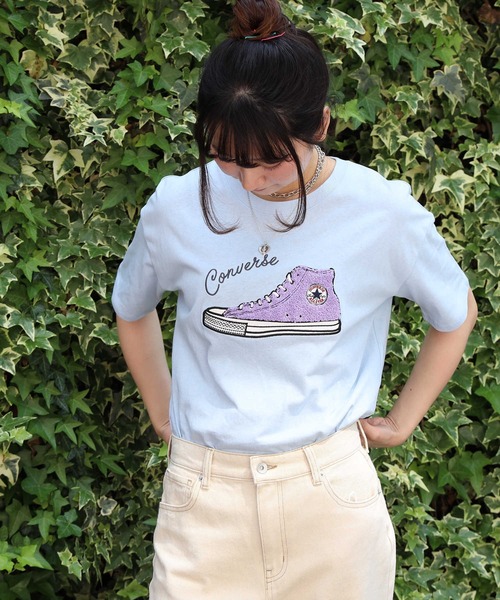 CONVERSE（コンバース）の「【CONVERSE】サガラシューズＴシャツ（Tシャツ/カットソー・レディース・ブルー/ピンク/ホワイト/ブラック・M/L）」の11枚目の写真