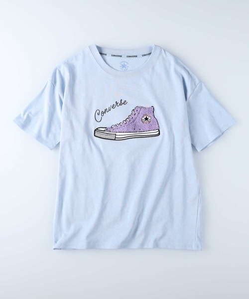 CONVERSE（コンバース）の「【CONVERSE】サガラシューズＴシャツ（Tシャツ/カットソー・レディース・ブルー/ピンク/ホワイト/ブラック・M/L）」の12枚目の写真