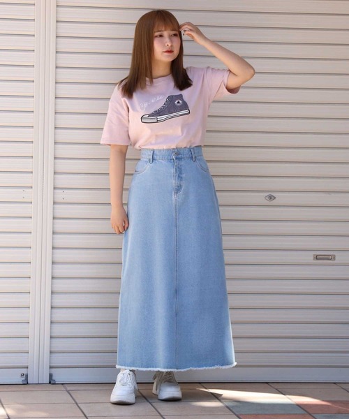 CONVERSE（コンバース）の「【CONVERSE】サガラシューズＴシャツ（Tシャツ/カットソー・レディース・ブルー/ピンク/ホワイト/ブラック・M/L）」の14枚目の写真