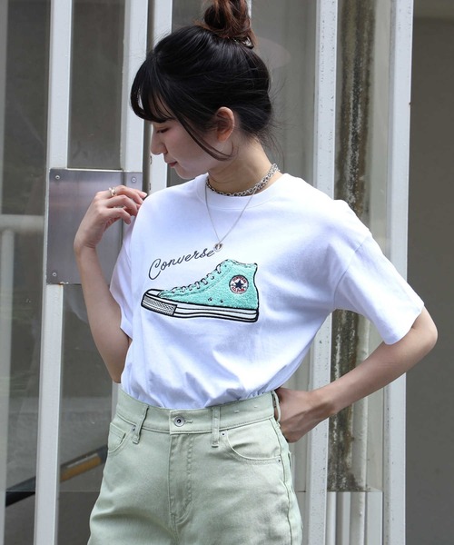 CONVERSE（コンバース）の「【CONVERSE】サガラシューズＴシャツ（Tシャツ/カットソー・レディース・ブルー/ピンク/ホワイト/ブラック・M/L）」の18枚目の写真