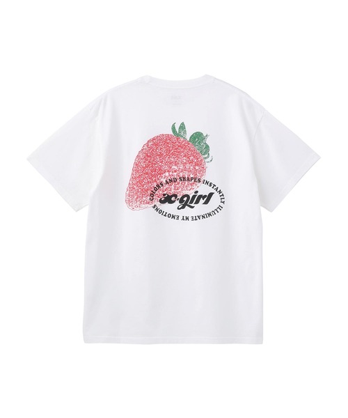 X-girl（エックスガール）の「STRAWBERRY S/S TEE/いちご柄 バック