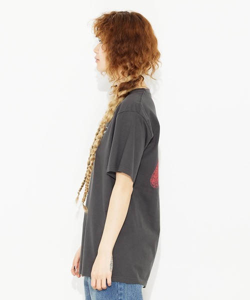 X-girl（エックスガール）の「STRAWBERRY S/S TEE/いちご柄　バックプリントTシャツ/半袖（Tシャツ/カットソー・レディース・チャコール/ホワイト・S/XL/L/M）」の19枚目の写真