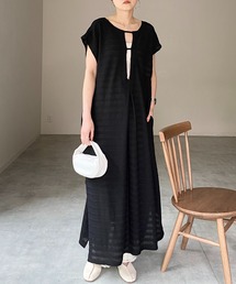 She's Closet（シーズクローゼット）の「前後2WAY深Vネックフレンチスリーブロングワンピース（ワンピース・レディース）」