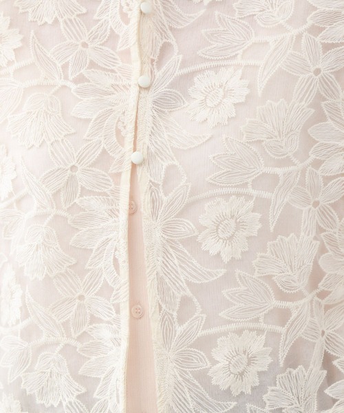 mysty woman(ミスティウーマン)の「刺繍ベストセットシアーシャツ 350701(シャツ/ブラウス・レディース・ホワイト系5/ホワイト系8/ベージュ系その他/ピンク系その他・FREE)」の7枚目の写真