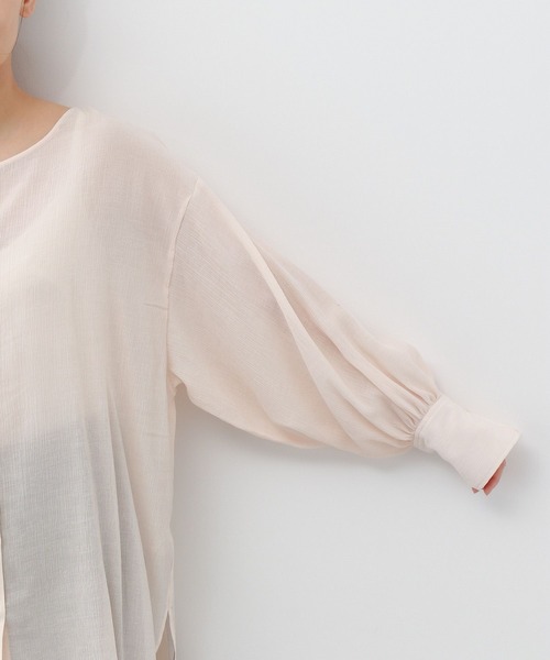 mysty woman(ミスティウーマン)の「刺繍ベストセットシアーシャツ 350701(シャツ/ブラウス・レディース・ホワイト系5/ホワイト系8/ベージュ系その他/ピンク系その他・FREE)」の12枚目の写真