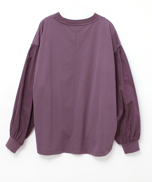 RNA-N(アールエヌエーエヌ)の「M1924 布帛コンビギャザースリーブプルオーバー(Tシャツ/カットソー・レディース・パープル/イエロー/グレー・MEDIUM)」の4枚目の写真