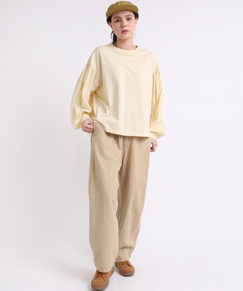 RNA-N(アールエヌエーエヌ)の「M1924 布帛コンビギャザースリーブプルオーバー(Tシャツ/カットソー・レディース・パープル/イエロー/グレー・MEDIUM)」の16枚目の写真
