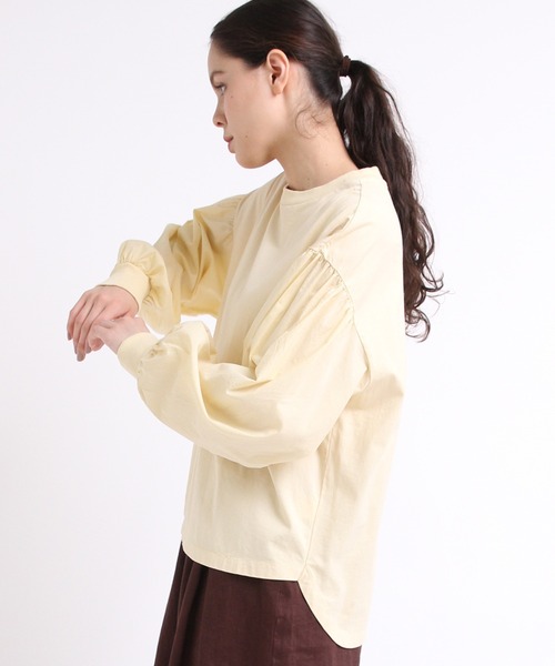 RNA-N(アールエヌエーエヌ)の「M1924 布帛コンビギャザースリーブプルオーバー(Tシャツ/カットソー・レディース・パープル/イエロー/グレー・MEDIUM)」の11枚目の写真