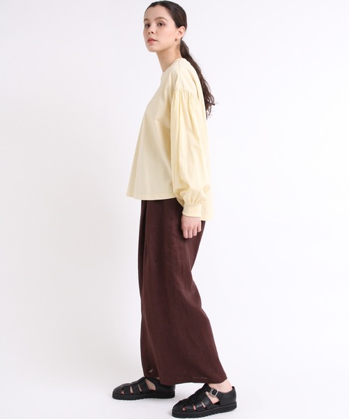 RNA-N(アールエヌエーエヌ)の「M1924 布帛コンビギャザースリーブプルオーバー(Tシャツ/カットソー・レディース・パープル/イエロー/グレー・MEDIUM)」の14枚目の写真