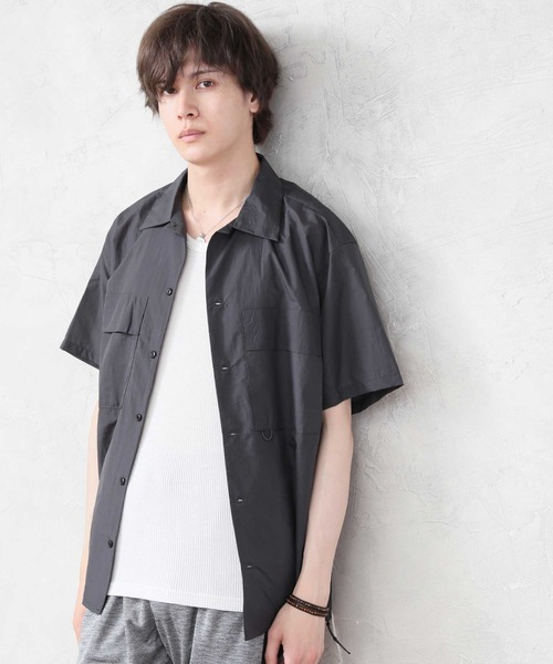 フワッと軽い撥水ナイロンポケッタブル半袖シャツ（シャツ/ブラウス