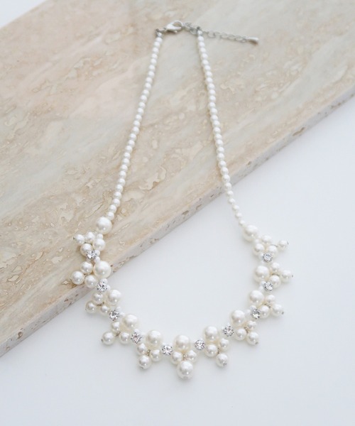 Cupid Heart（キューピッドハート）の「【Cupid Heart】結婚式アクセサリー　パールパーティーネックレス（ネックレス・レディース・ベージュ・MEDIUM）」の5枚目の写真