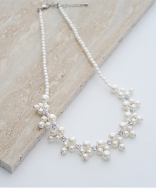 Cupid Heart（キューピッドハート）の「【Cupid Heart】結婚式アクセサリー　パールパーティーネックレス（ネックレス・レディース・ベージュ・MEDIUM）」の7枚目の写真