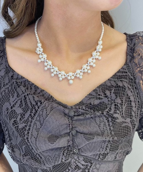 Cupid Heart（キューピッドハート）の「【Cupid Heart】結婚式アクセサリー　パールパーティーネックレス（ネックレス・レディース・ベージュ・MEDIUM）」の14枚目の写真