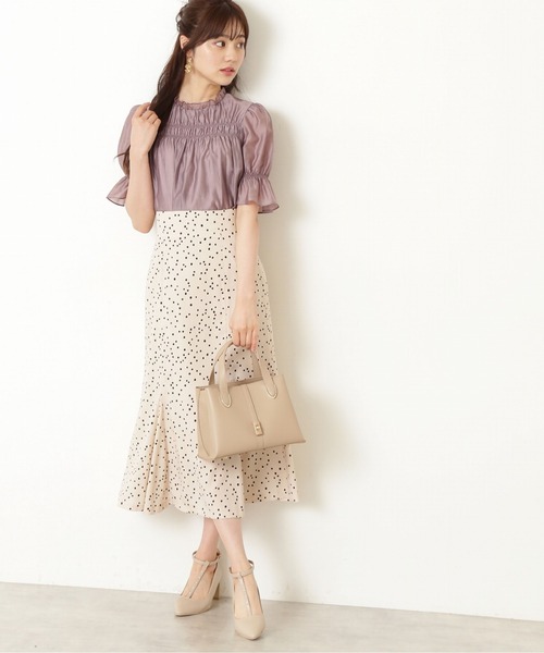 PROPORTION BODY DRESSING(プロポーションボディドレッシング)の「ドットプリントマーメイドスカート / 1212220804(スカート・レディース・ネイビー/ブラウン/ベージュ・SMALL/MEDIUM)」の9枚目の写真