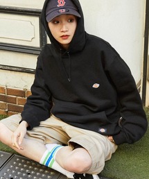 Dickies/ディッキーズ ロゴワッペン刺繍 オーバーサイズ裏毛プルオーバーパーカー