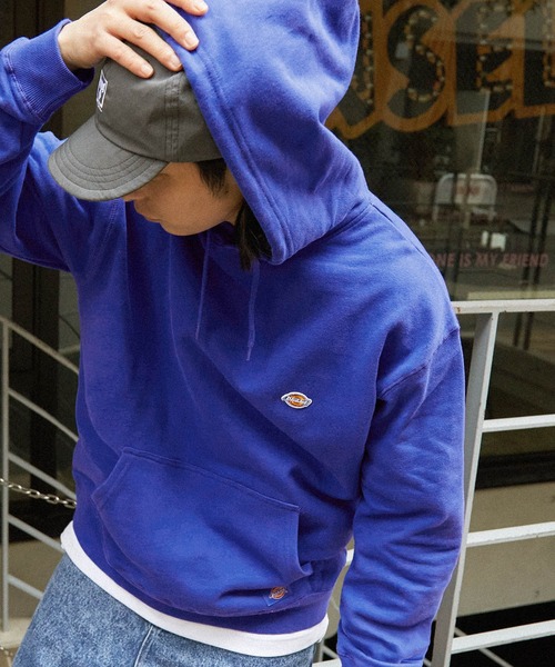 Dickies(ディッキーズ)の「Dickies/ディッキーズ ロゴワッペン刺繍 オーバーサイズ裏毛プルオーバーパーカー(パーカー・メンズ・ネイビー/グリーン/ベージュ系その他/ブラック/ホワイト/オートミール/マスタード/ブルー・L/XL/M)」の12枚目の写真