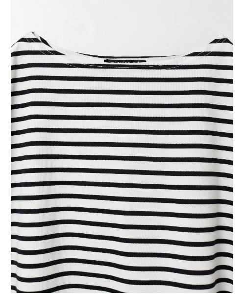 mizuiroind（ミズイロインド）の「ボーダーボートネックワイドチュニック（Tシャツ/カットソー・レディース・ブラック/ネイビー/ブルー・FREE）」の10枚目の写真