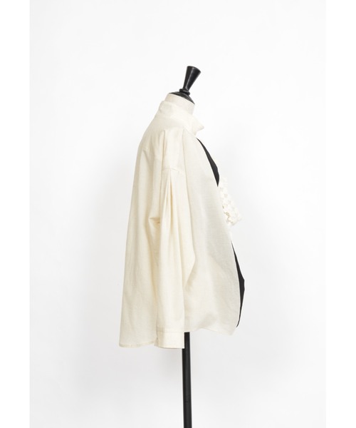 gomme（ゴム）の「ウォームレースミックス　ハイネックブラウス（シャツ/ブラウス・レディース・キナリ/ブラック・MEDIUM）」の20枚目の写真