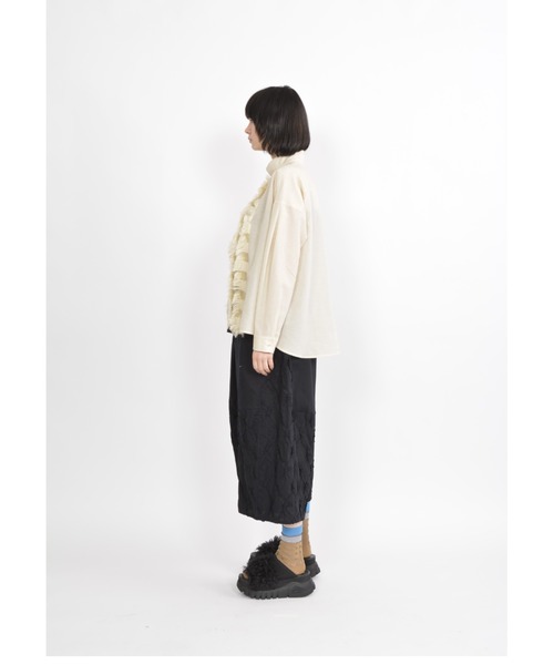 gomme（ゴム）の「ウォームレースミックス　ハイネックブラウス（シャツ/ブラウス・レディース・キナリ/ブラック・MEDIUM）」の3枚目の写真