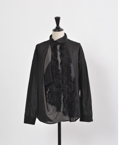 gomme（ゴム）の「ウォームレースミックス　ハイネックブラウス（シャツ/ブラウス・レディース・キナリ/ブラック・MEDIUM）」の15枚目の写真