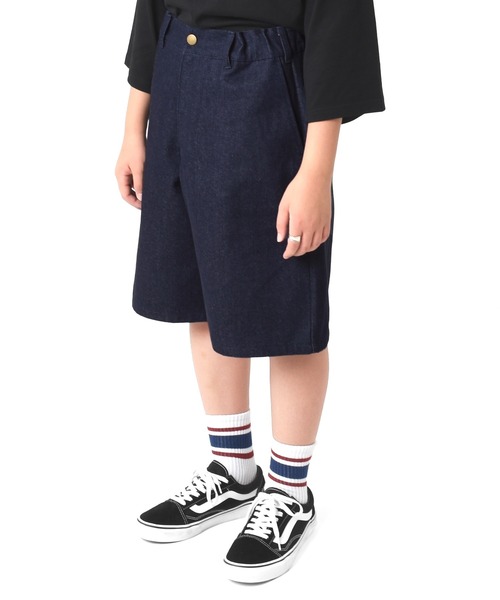 GLAZOS(グラソス)の「デニム・ペインタービッグハーフパンツ(デニムパンツ・キッズ・ライトブルー/ネイビー・140cm/150cm/160cm/170cm)」の11枚目の写真
