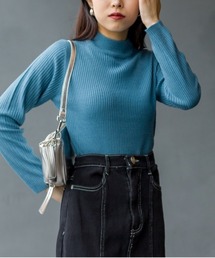 バルキーリブプチハイネックニット