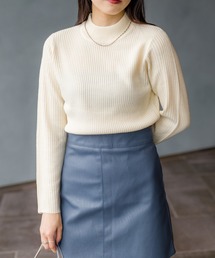 バルキーリブプチハイネックニット