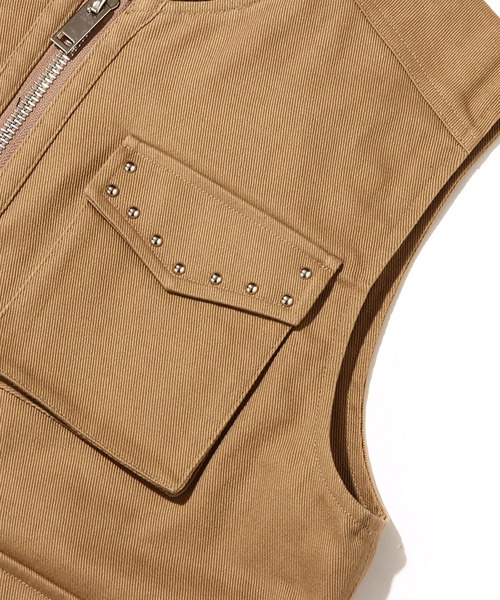 atmos pink（アトモスピンク）の「atmos pink ツイルベスト / アトモスピンク ツイルベスト（ベスト・レディース・ブラック/ベージュ・S/M）」の16枚目の写真