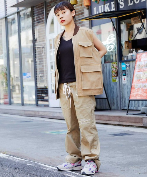 atmos pink（アトモスピンク）の「atmos pink ツイルベスト / アトモスピンク ツイルベスト（ベスト・レディース・ブラック/ベージュ・S/M）」の7枚目の写真