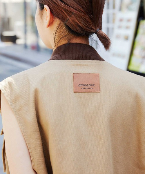 atmos pink（アトモスピンク）の「atmos pink ツイルベスト / アトモスピンク ツイルベスト（ベスト・レディース・ブラック/ベージュ・S/M）」の6枚目の写真