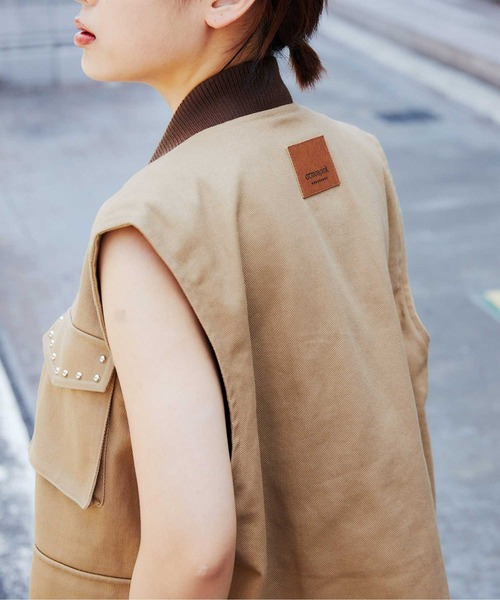 atmos pink（アトモスピンク）の「atmos pink ツイルベスト / アトモスピンク ツイルベスト（ベスト・レディース・ブラック/ベージュ・S/M）」の5枚目の写真