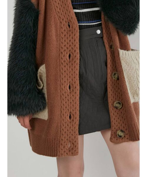 MURUA（ムルーア）の「キルティングミニスカート（スカート・レディース・ダークグレー/カーキ・1/2）」の5枚目の写真