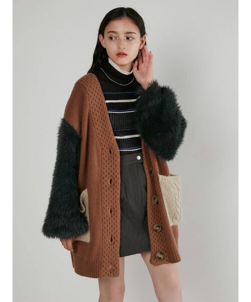 MURUA（ムルーア）の「キルティングミニスカート（スカート・レディース・ダークグレー/カーキ・1/2）」の8枚目の写真