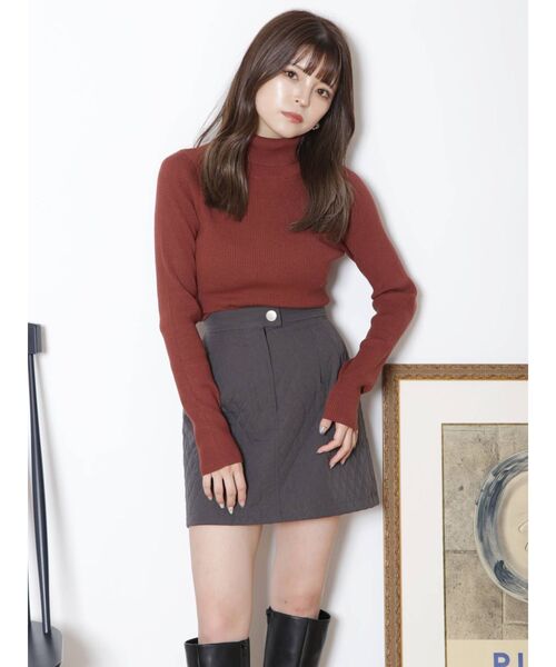 MURUA（ムルーア）の「キルティングミニスカート（スカート・レディース・ダークグレー/カーキ・1/2）」の14枚目の写真