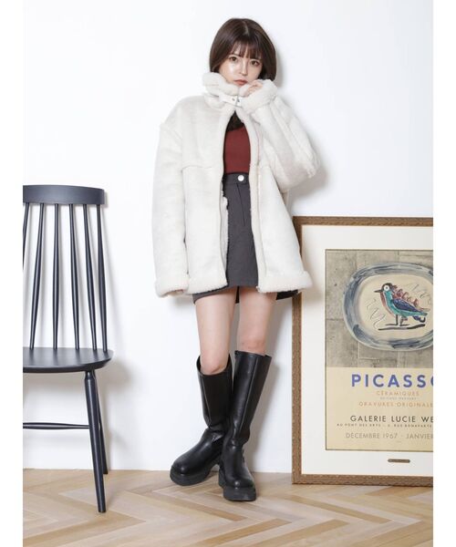 MURUA（ムルーア）の「キルティングミニスカート（スカート・レディース・ダークグレー/カーキ・1/2）」の16枚目の写真