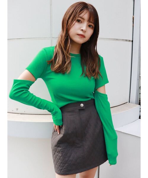 MURUA（ムルーア）の「キルティングミニスカート（スカート・レディース・ダークグレー/カーキ・1/2）」の22枚目の写真