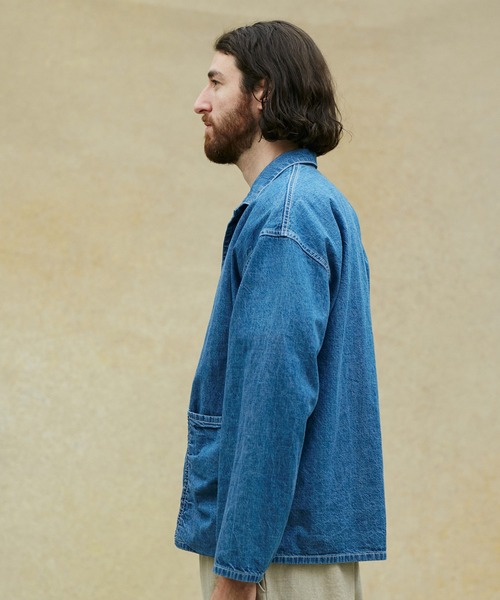 NANO universe(ナノユニバース)の「LB.02/ブリーチデニムロングスリーブワークシャツ(シャツ/ブラウス・メンズ・ブルー・S)」の2枚目の写真