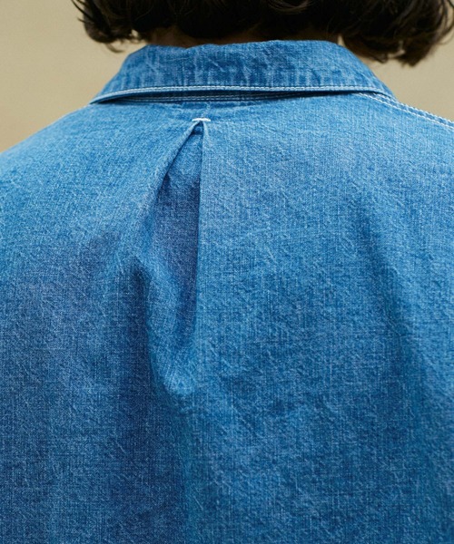 NANO universe(ナノユニバース)の「LB.02/ブリーチデニムロングスリーブワークシャツ(シャツ/ブラウス・メンズ・ブルー・S)」の8枚目の写真