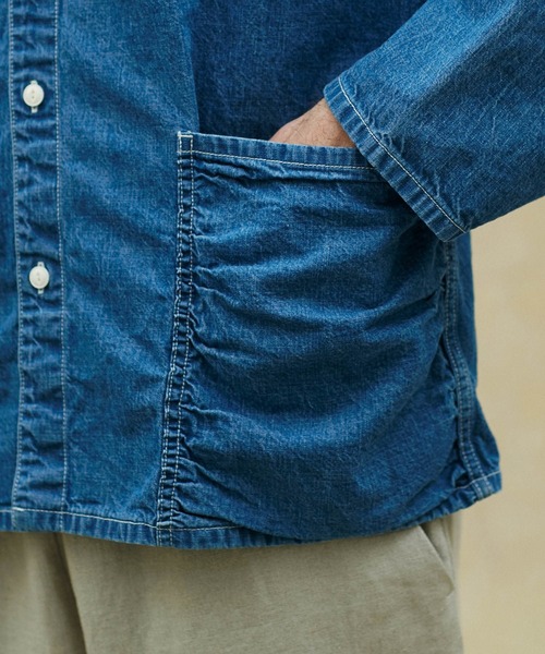 NANO universe(ナノユニバース)の「LB.02/ブリーチデニムロングスリーブワークシャツ(シャツ/ブラウス・メンズ・ブルー・S)」の5枚目の写真