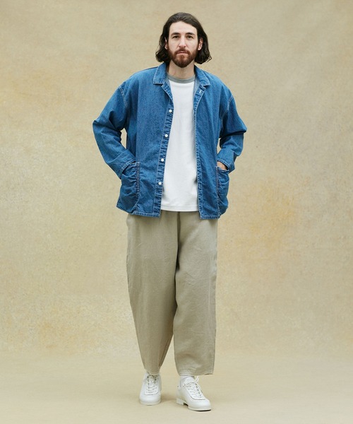 NANO universe(ナノユニバース)の「LB.02/ブリーチデニムロングスリーブワークシャツ(シャツ/ブラウス・メンズ・ブルー・S)」の6枚目の写真