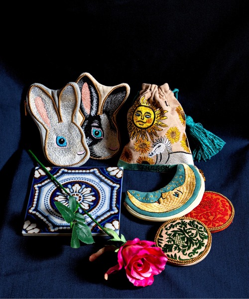 MILLION CARATS（ミリオンカラッツ）の「揃えて持ちたくなるミステリアスな雰囲気を演出するタロットカードデザインの刺繍巾着ポーチ（ポーチ・レディース・グリーン/パープル/グレー・FREE）」の10枚目の写真