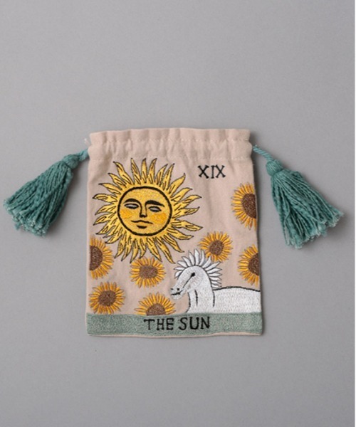 MILLION CARATS（ミリオンカラッツ）の「揃えて持ちたくなるミステリアスな雰囲気を演出するタロットカードデザインの刺繍巾着ポーチ（ポーチ・レディース・グリーン/パープル/グレー・FREE）」の15枚目の写真