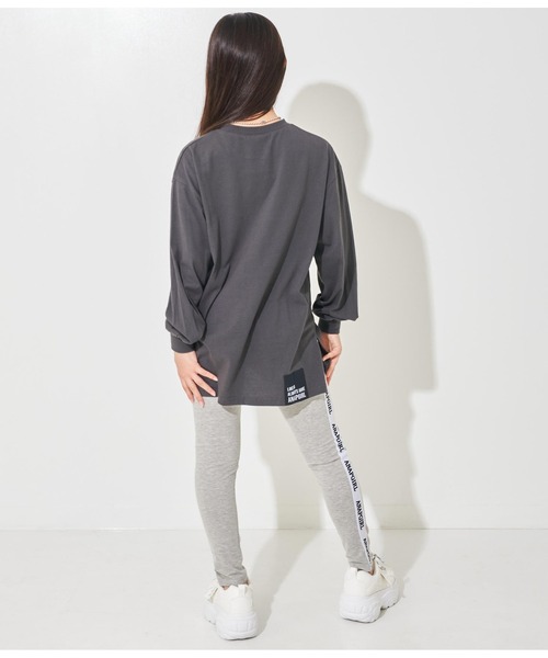 ANAP GｉRL（アナップガール）の「サイドラインレギンス（レギンス/スパッツ・キッズ・ブラック/ライトグレー・XS/S/M）」の11枚目の写真