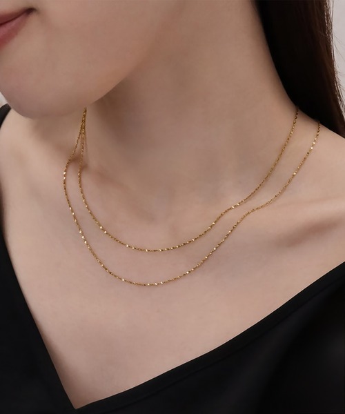セール】blackdia ocean グリッターチェーンネックレス幅1mm
